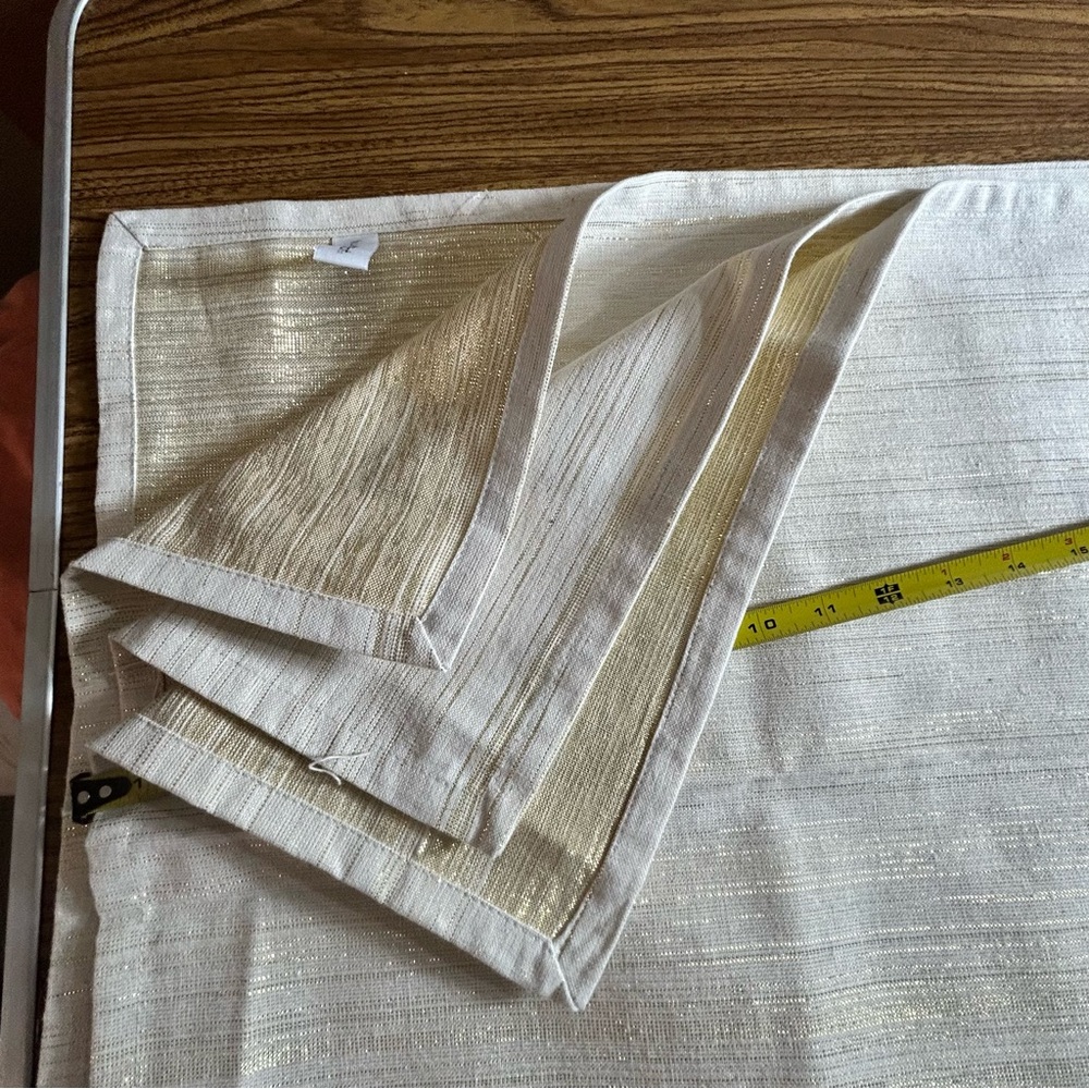LuxeHabitat Golden Thread and Cream Tablecloth Approx. 60 X 168” 70% Cotton